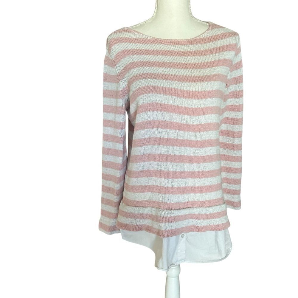Chadwick’s Stripe Sweater With Blouse Size Medium